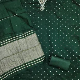 LeeliPeeri Designer Embellished Unstitched Dress Material image 4