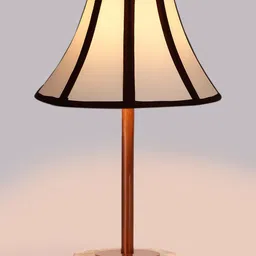 Devansh Multicoloured Colourblocked Wood Contemporary Frusturical Shaped Table Lamp image 3