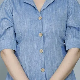 Gunatva Traders Women Self Design Puff Sleeve Shirt Style Top image 2