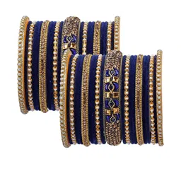 GLIKA Set of 42 Gold-Plated Artificial Stones & Beads Bangles image 3