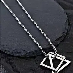 SHREE ADINATH CREATIONS Silver-Plated Geometric Pendants with Chains image 5