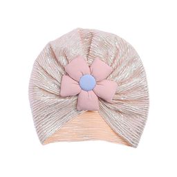 THE LITTLE LOOKERS Kids Soft Hosiery Turban Flower Bow Cap-picture-4