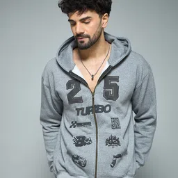 FUGAZEE Men Anthra Racing Printed Hooded Sweatshirt-picture-40