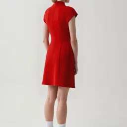 Outzidr High Neck Cap Sleeves Skater Dress image 2