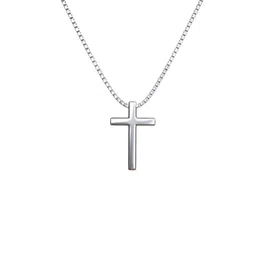 Ringzinnie Unisex 925 Sterling Silver Cross Pendant With Chain-picture-42