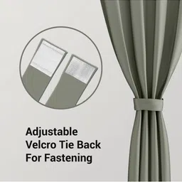 TOP DRAPES Grey Black Out Door Curtain image 4