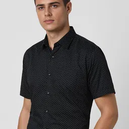 Van Heusen Men Spread Collar Micro Ditsy Printed Cotton Formal Shirt image 3