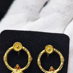Anshenterpris Gold-Plated Antique Circular Drop Earrings image 2