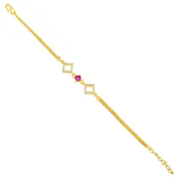 MEMOIR Gold-Plated Faux Ruby Imitation Diamond Link Bracelet image 2