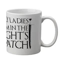 Get Fatang White & White Printed Ceramic Glossy Mugs Set of Cups and Mugs image 4