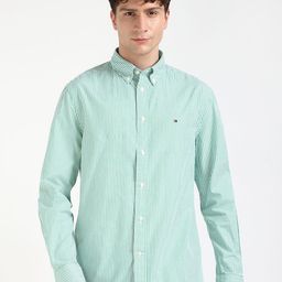 Tommy Hilfiger Men Button-Down Collar Vertical Striped Cotton Casual Shirt-picture-14