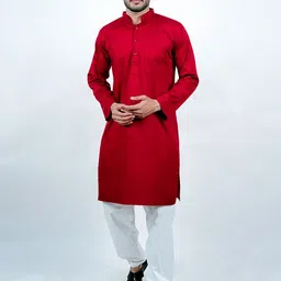 Echo Ethnic Band Collar Pure Cotton Straight Kurta-picture-19