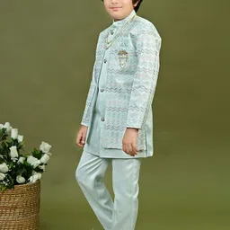 BT DEZINES Boys Embroidered Sequined Sherwani Set image 5