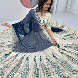 Siya Fashion Embroidered Semi-Stitched Lehenga & Unstitched Blouse With Dupatta-picture-31
