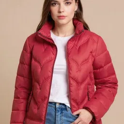 Mast & Harbour Women Mock Collar Solid Puffer Jacket-picture-12