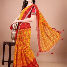 Mitera Bandhani Printed Embroidered Bandhani Saree image 3