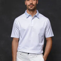 RARE RABBIT Men Solid Polo Collar Cotton T-shirt image 4