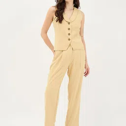 ELLE Women Straight Fit High-Rise Pleated Trousers image 5