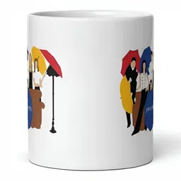 Mr UVD White & Blue Graphic Printed Ceramic Glossy Mug image 2