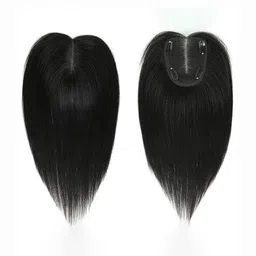 CRIBE 16 Inches Hair Closure Wavy Hair Topper Hair Extension - Natural Brown-picture-30