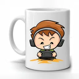 Mr UVD White & Brown Graphic Printed Ceramic Glossy Mug-picture-18