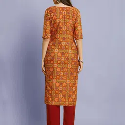 Ethnic basket Women Multicoloured Poly Crepe Kurta Sets image 4