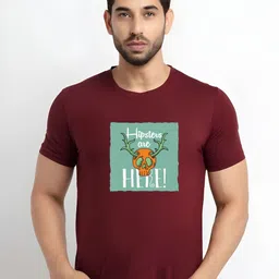 KaamBhari Graphic Printed Round Neck Regular Fit Cotton T-shirt-picture-15
