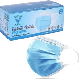 7shield CE and ISO Certified Surgical mask with Extra soft Fabric ear loop 50pc softloop Non-Washable Surgical Mask image 3