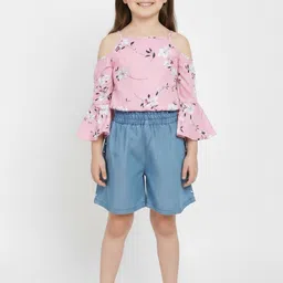 SILK SPARROW Girls Printed Top with Shorts-picture-54