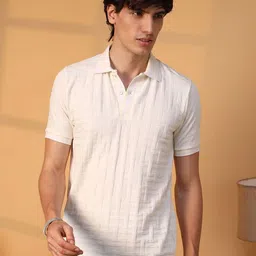 Campus Sutra Men Self Design Polo Collar Cotton T-Shirt-picture-38