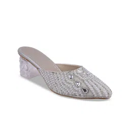 BAESD Women Embellished Pointed Toe Party Comfort Mules image 4