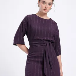 glitchez Tie-Up Twist Stripe Sheath Mini Dress image 5