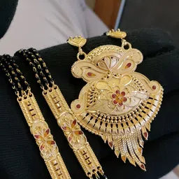 niva fashion Gold-Plated Brass Artificial Stones & Beads Mangalsutra-image-74