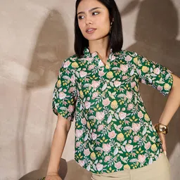 all about you Floral Print Crepe Top image 5