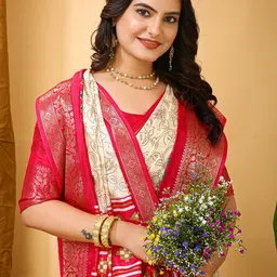 V3 FASHION STUDIO Ethnic Motifs Zari Art Silk Banarasi Saree image 2