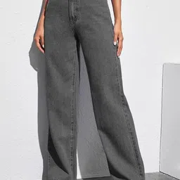 DressBerry Women Comfort Straight Fit High-Rise Light Fade Acid Wash Stretchable Jeans-image-18