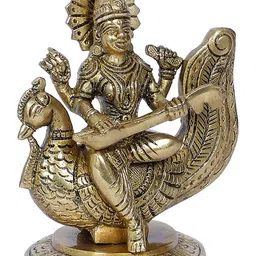 Two Moustaches Gold-Toned Religious Idol Showpiece image 3