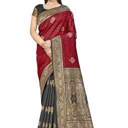 Maroosh Women Woven Design Zari Banarasi Saree-picture-10