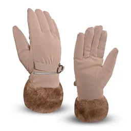 LOOM LEGACY Women Acrylic Winter Wind & Snow Proof Soft Fur Hand Gloves image 1
