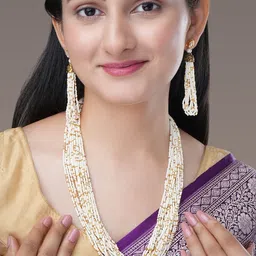Opal Touch Gold-Plated Cubic Zirconia-Studded Jewellery Set image 3