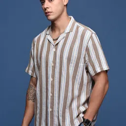 SHOWOFFFF Men Standard Striped Casual Shirt image 4