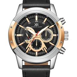 KENNETH SCOTT Men Leather Straps Analogue Watch K24121-SLBBK-picture-18