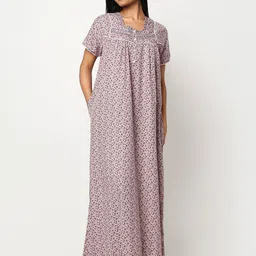 Juliet Women Floral Printed Maxi Nightdress-image-37