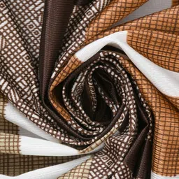 BELLA TRUE Brown & White 2 Pieces Floral Printed Semi Transparent Window Curtains image 2