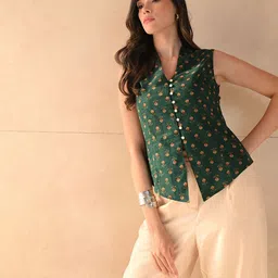 kalamir Zenava by Myntra Floral Print Cotton Regular Top image 3