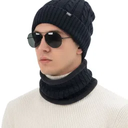 iSWEVEN Unisex Woollen Beanie image 2