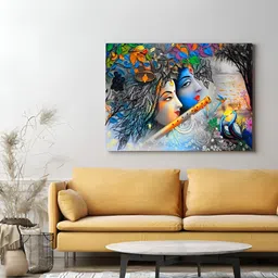 Eurotex Blue & Orange Canvas Religious Wall Paintings-picture-19