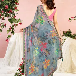 KALINI Floral Printed Georgette Saree image 5