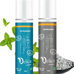 Qelica Set Of 2 Ice Polar Mint & Silver Elaichi Mouth Freshener Spray 10 g Each image 1