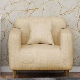 Myntra Elegant Homes Yellow Jacquard 2 Piece Sofa Cover With Arms-image-42